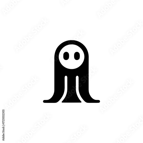 Spooky Season Symbol A Minimalist Ghost Vector Illustration
