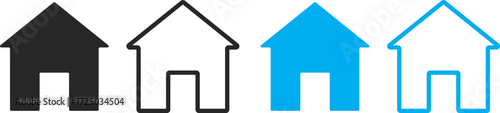  home icon. House symbol. Main page icon symbol. Residential Building

