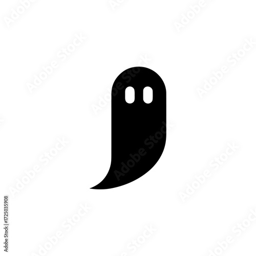 Ethereal Spectre Minimalist Halloween Ghost Vector Graphic