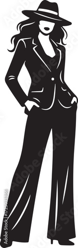 Fashionable Lady Icon Perfect for Apparel and Lifestyle Brands