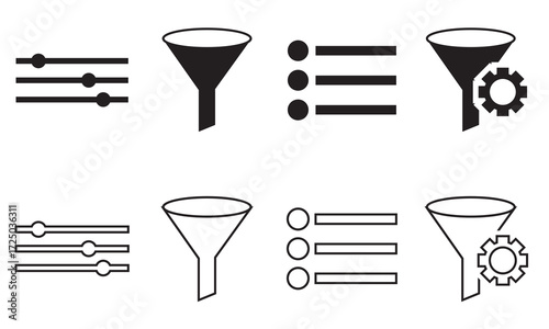 Sorting and filtering icon.  vector illustration. isolated on white background. EPS 10
