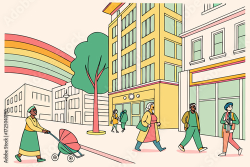 family in the city