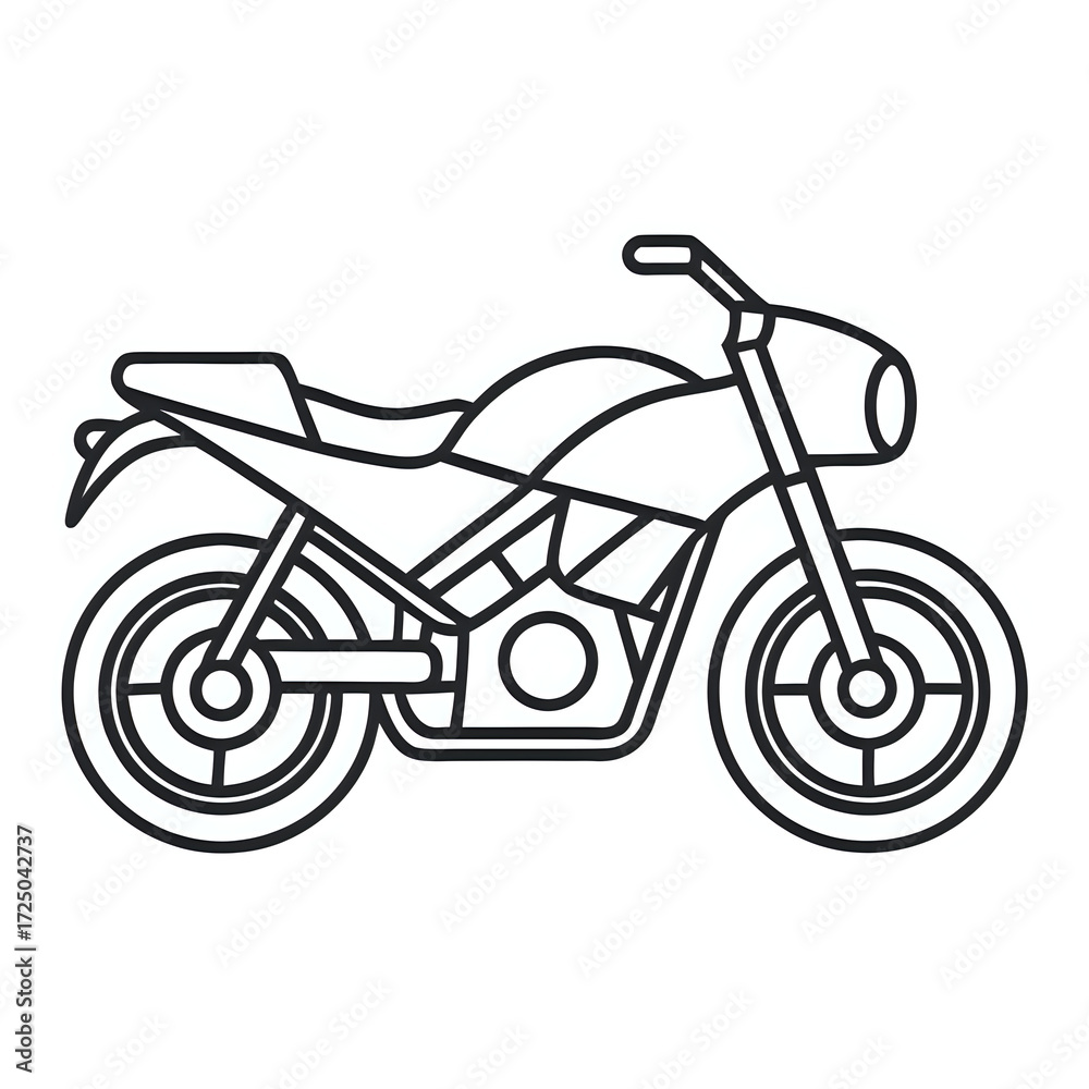 Fototapeta premium motorcycle ,illustration outline isolated on white background