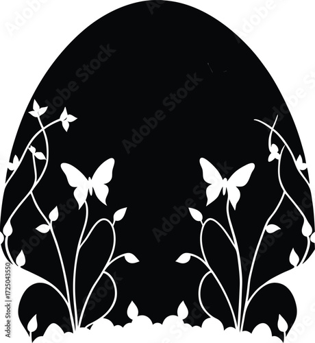 enchanted garden with butterflies and hidden fairies illustration on transparent background