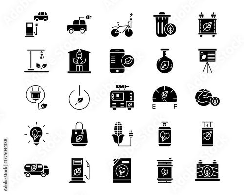 Sustainable Energy Line Vector Icons