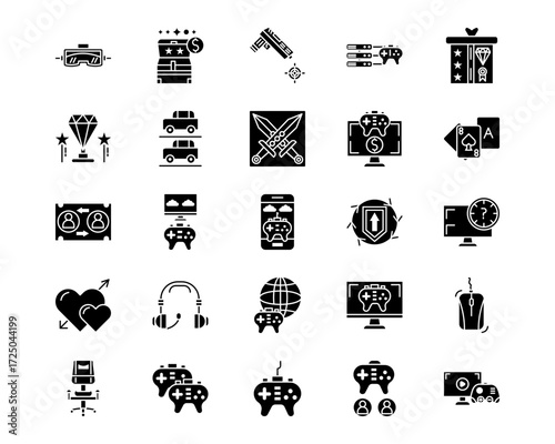 Online Game Line Vector Icons