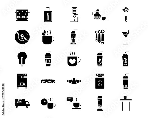 Coffee Shop Line Vector Icons