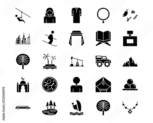 Dubai Line Vector Icons