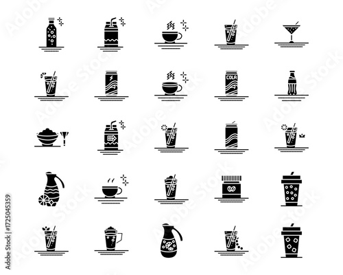 Beverages Line Vector Icons