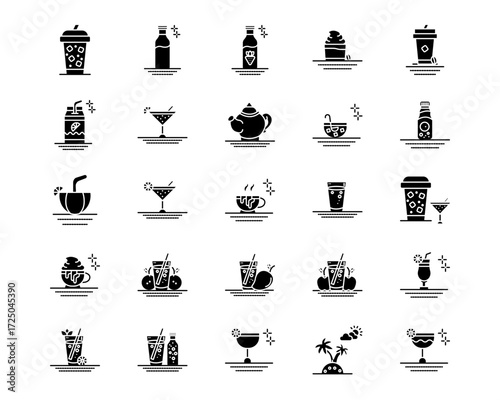 Beverages Line Vector Icons