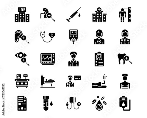 Health Checkup Line Vector Icons