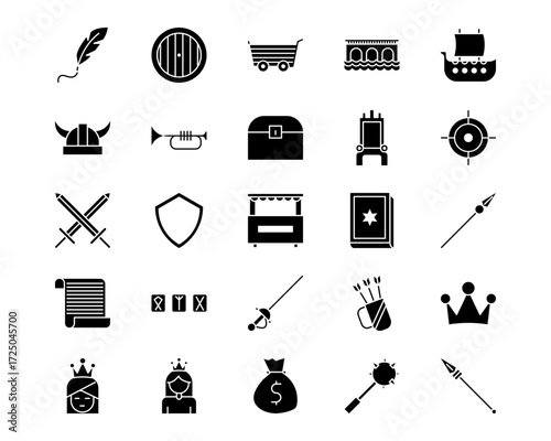 Medieval Line Vector Icons