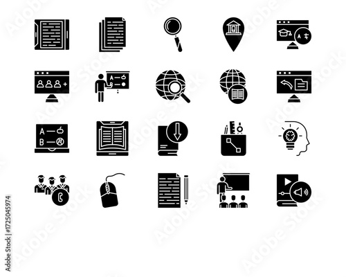 Online Education Line Vector Icons