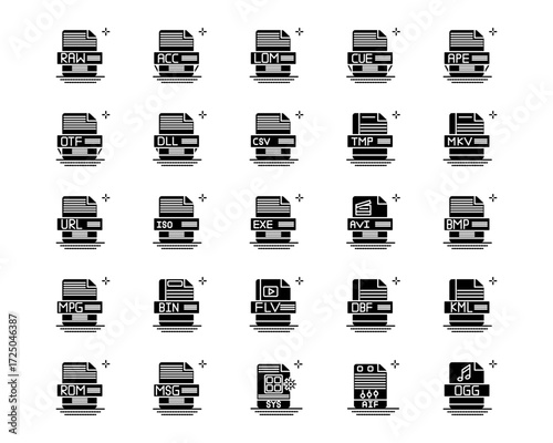 File Formats Line Vector Icons