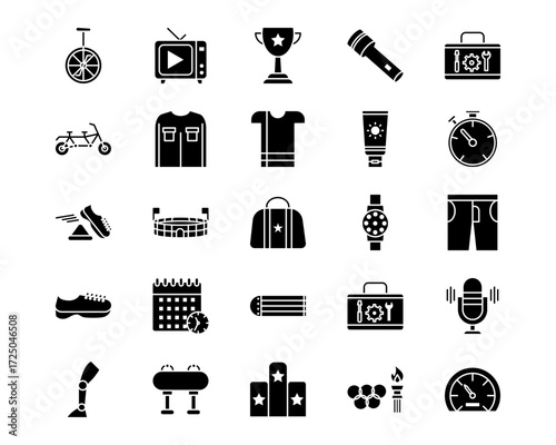Athletics Line Vector Icons