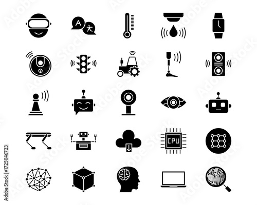 Artificial Intelligence Line Vector Icons
