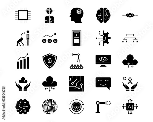 Artificial Intelligence Line Vector Icons
