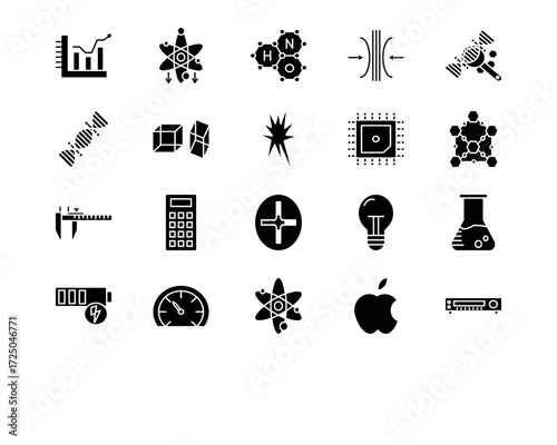 Physics Line Vector Icons