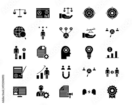 Human Resource Line Vector Icons