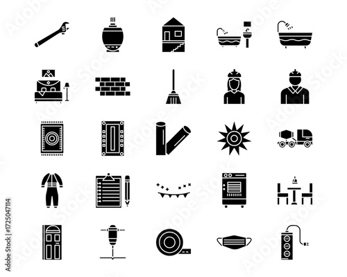 Home Improvements Line Vector Icons