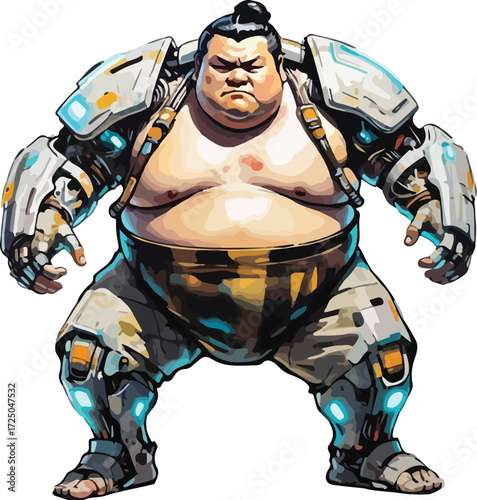Sumo robot character illustration