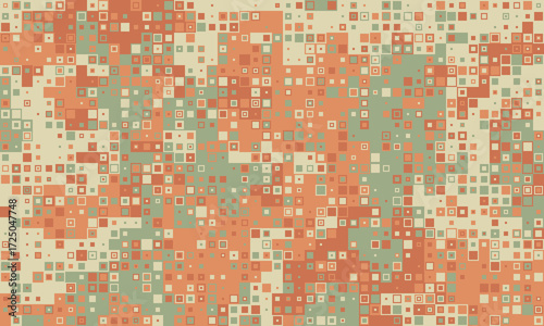 Abstract pixel art background.  Earthy tones create a calming, textured mosaic. Perfect for website banners, social media posts, or print designs needing a retro, modern feel.