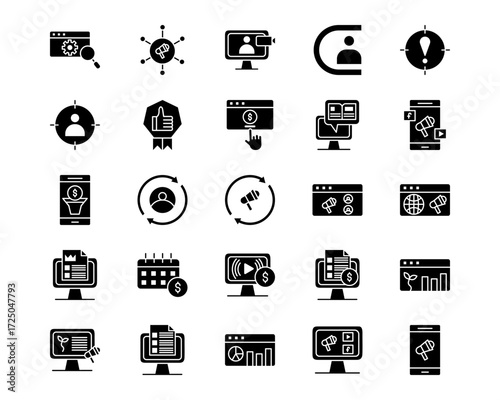 Digital Marketing Line Vector Icons