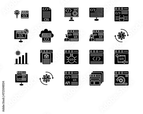No Code Line Vector Icons