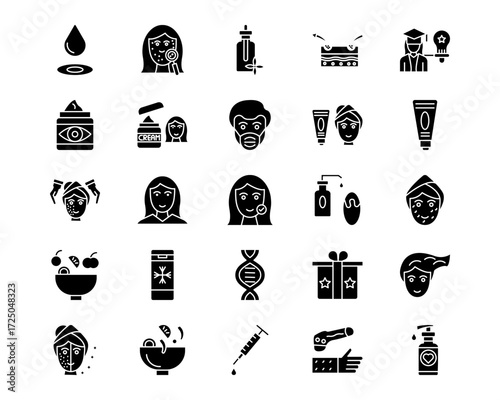 Skincare Line Vector Icons