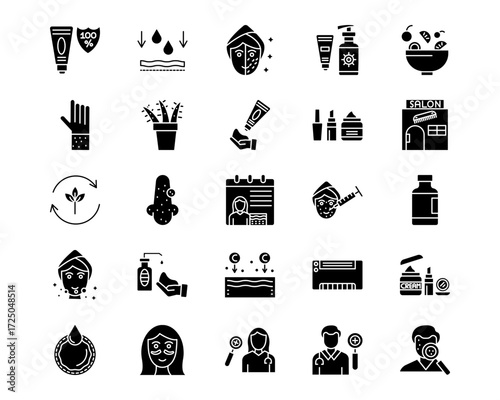 Skincare Line Vector Icons