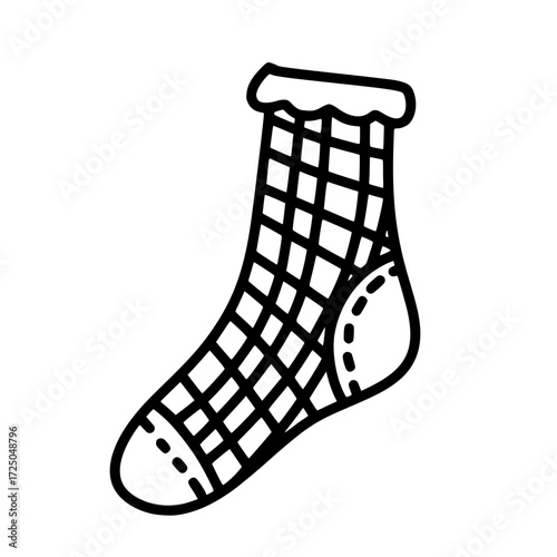 Handdrawn checkered patterned winter socks