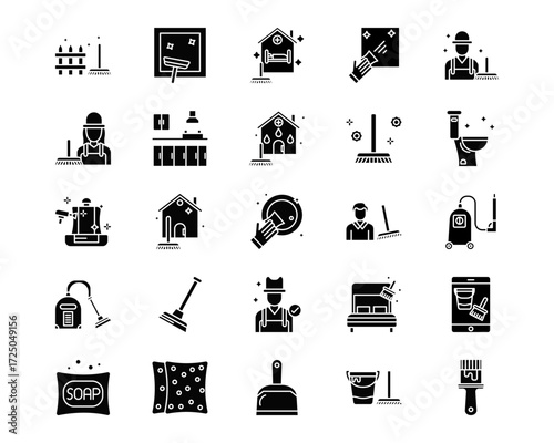 Cleaning Line Vector Icons