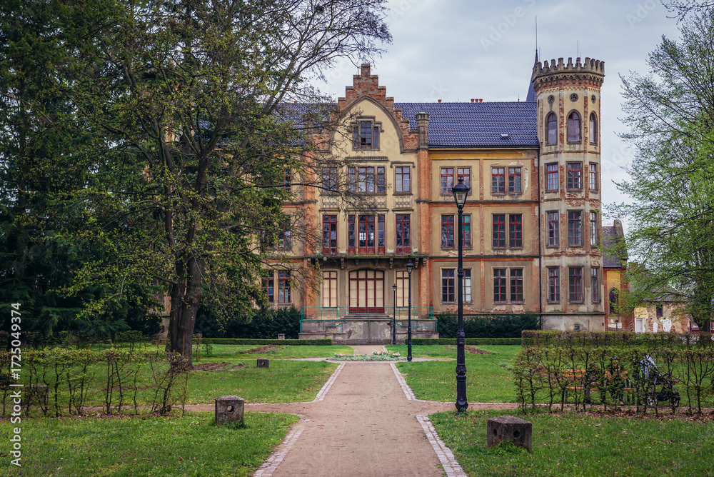 Fototapeta premium Facade of castle in Bzenec town, Czech Republic