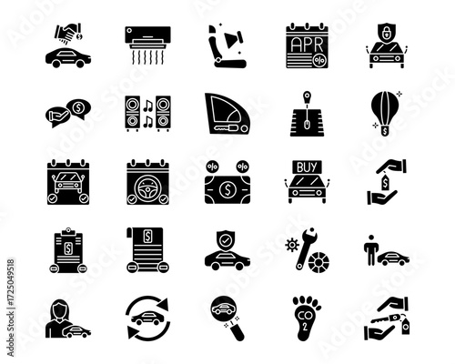 Automotive Dealership Line Vector Icons