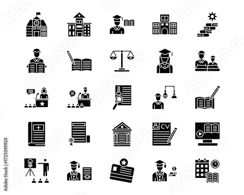 University Line Vector Icons
