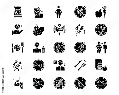 Dieting Line Vector Icons