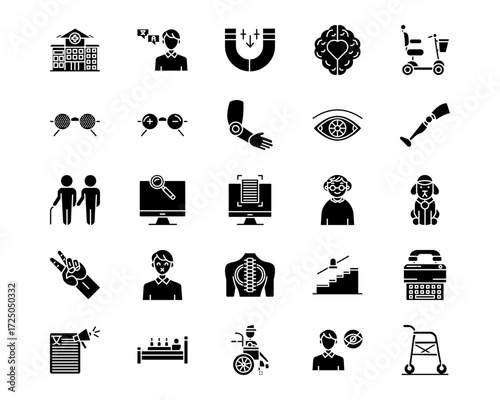 Disability Line Vector Icons