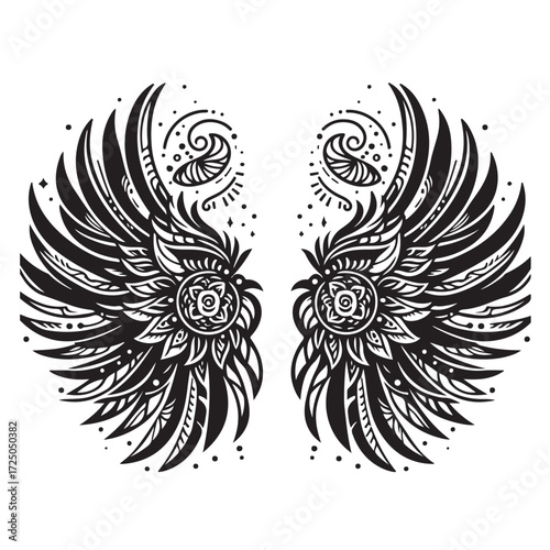 Angel Wings Vector | Decorative Wing Illustration Set”