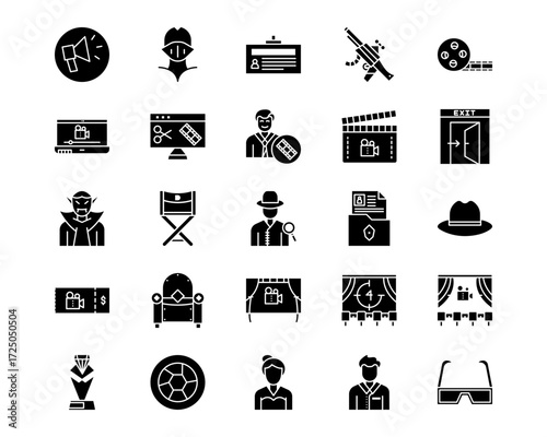 Cinema Line Vector Icons