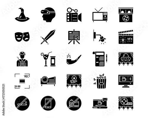Cinema Line Vector Icons