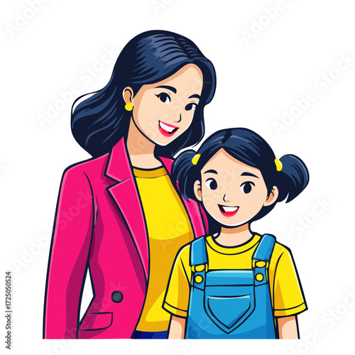 Mother and daughter hug