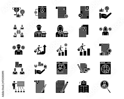 Recruitment Agency Line Vector Icons