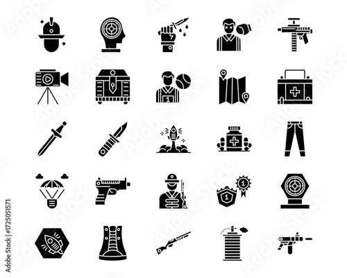 Battle Royale Line Vector Icons