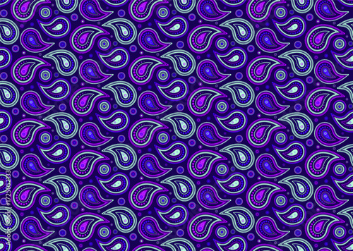 Rectangle effect a paisley decoration. Wrapping graphic at classical canvas. Victorian retro in swirling sample.