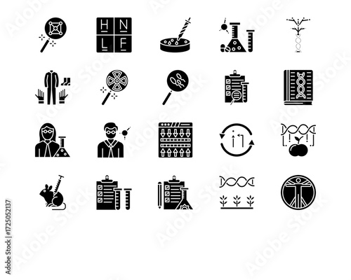 Bioengineering Line Vector Icons