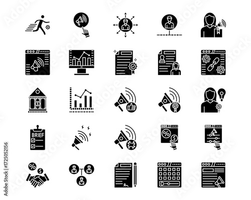 Influencer Marketing Line Vector Icons