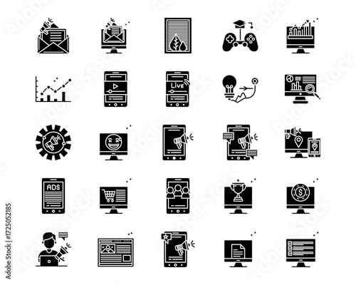 Digital Marketing Line Vector Icons