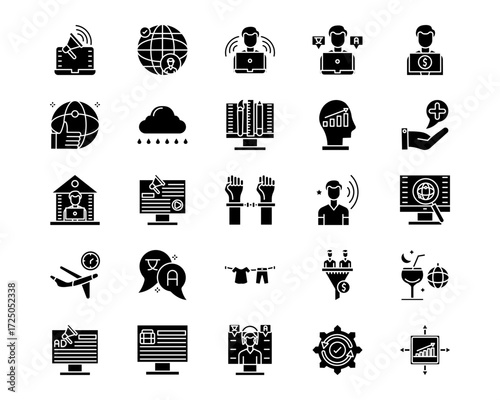 Digital Nomad Line Vector Icons