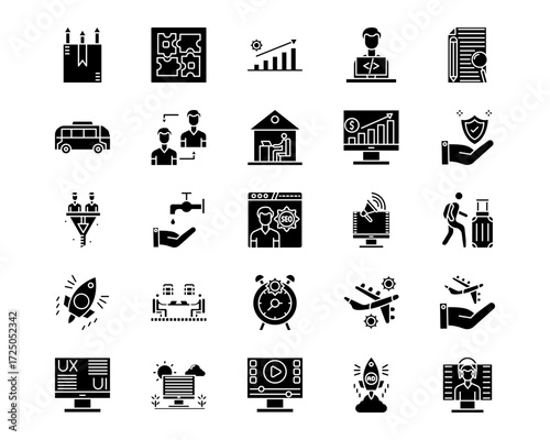 Digital Nomad Line Vector Icons