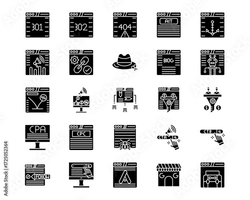 Internet Marketing Line Vector Icons